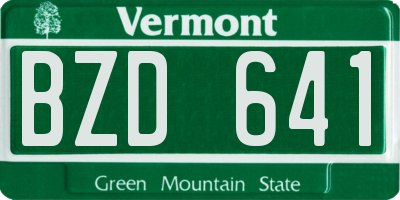 VT license plate BZD641