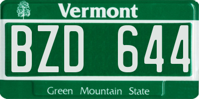 VT license plate BZD644