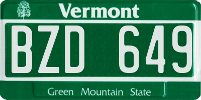 VT license plate BZD649