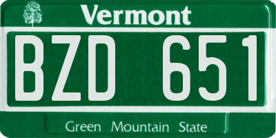 VT license plate BZD651