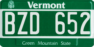 VT license plate BZD652