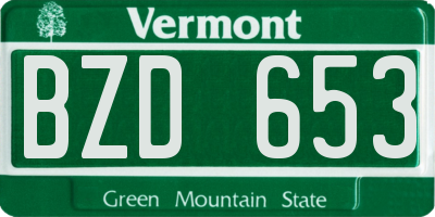 VT license plate BZD653