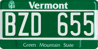 VT license plate BZD655