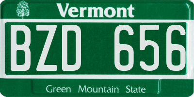 VT license plate BZD656