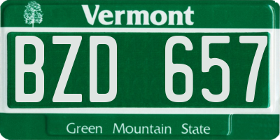 VT license plate BZD657