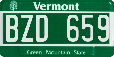 VT license plate BZD659