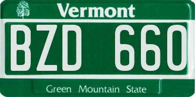 VT license plate BZD660