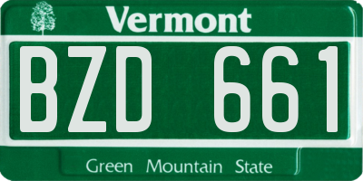 VT license plate BZD661