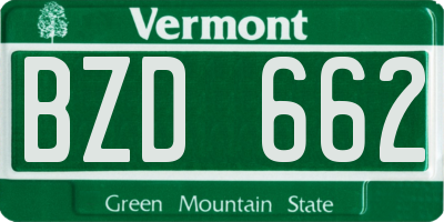 VT license plate BZD662
