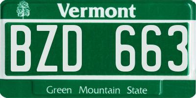 VT license plate BZD663