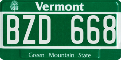 VT license plate BZD668