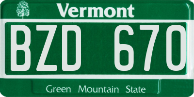 VT license plate BZD670