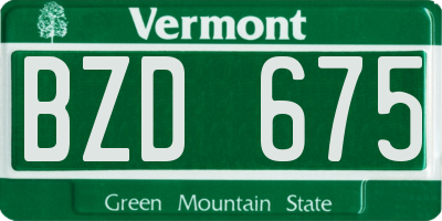 VT license plate BZD675