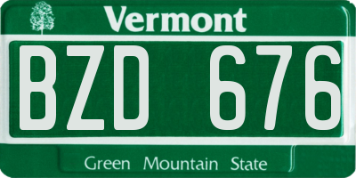 VT license plate BZD676