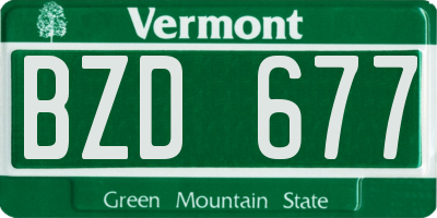 VT license plate BZD677