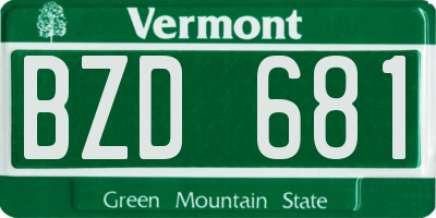 VT license plate BZD681