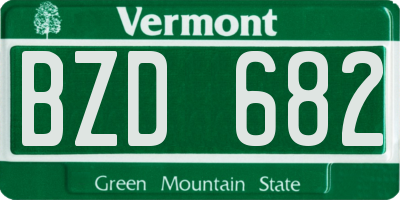 VT license plate BZD682