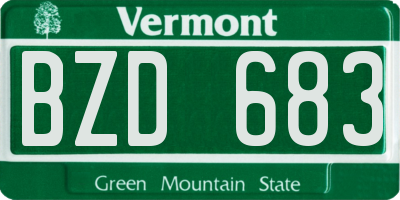 VT license plate BZD683