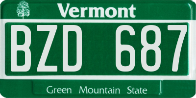 VT license plate BZD687