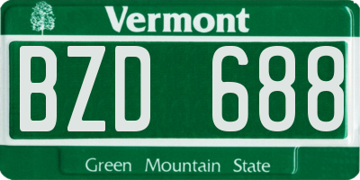 VT license plate BZD688