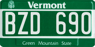 VT license plate BZD690