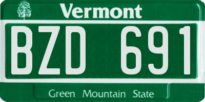 VT license plate BZD691