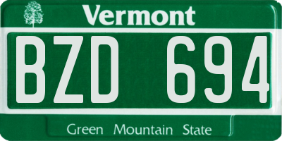 VT license plate BZD694