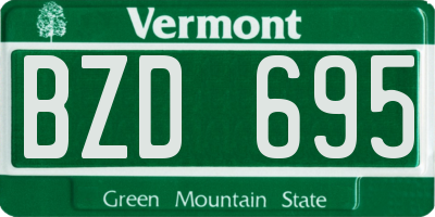 VT license plate BZD695