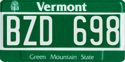 VT license plate BZD698