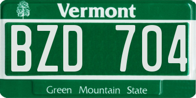 VT license plate BZD704
