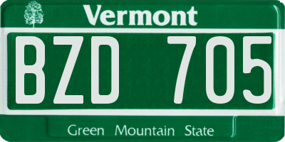 VT license plate BZD705