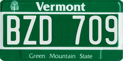 VT license plate BZD709