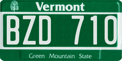 VT license plate BZD710