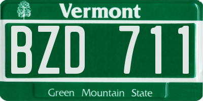 VT license plate BZD711