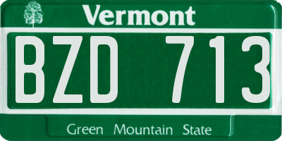 VT license plate BZD713