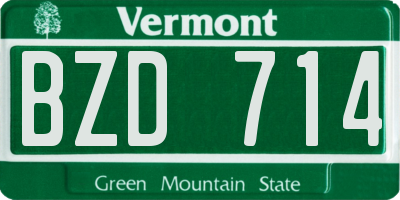 VT license plate BZD714