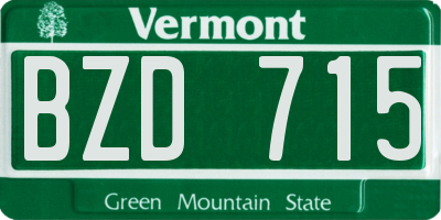 VT license plate BZD715