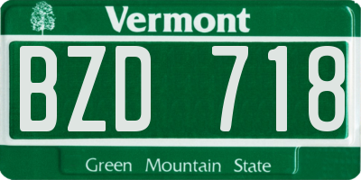 VT license plate BZD718