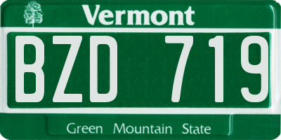 VT license plate BZD719