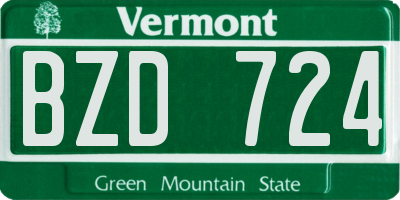 VT license plate BZD724