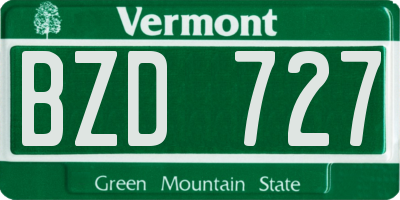 VT license plate BZD727