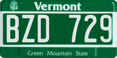 VT license plate BZD729