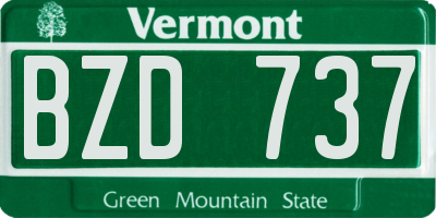 VT license plate BZD737