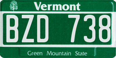 VT license plate BZD738