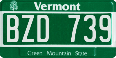 VT license plate BZD739