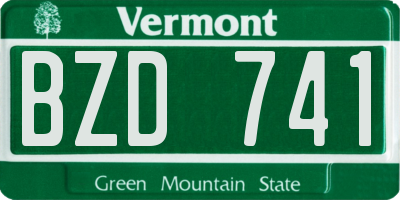 VT license plate BZD741