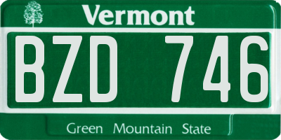 VT license plate BZD746