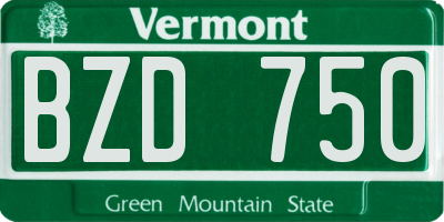 VT license plate BZD750