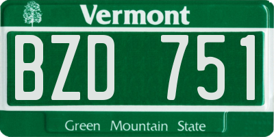 VT license plate BZD751
