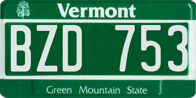 VT license plate BZD753